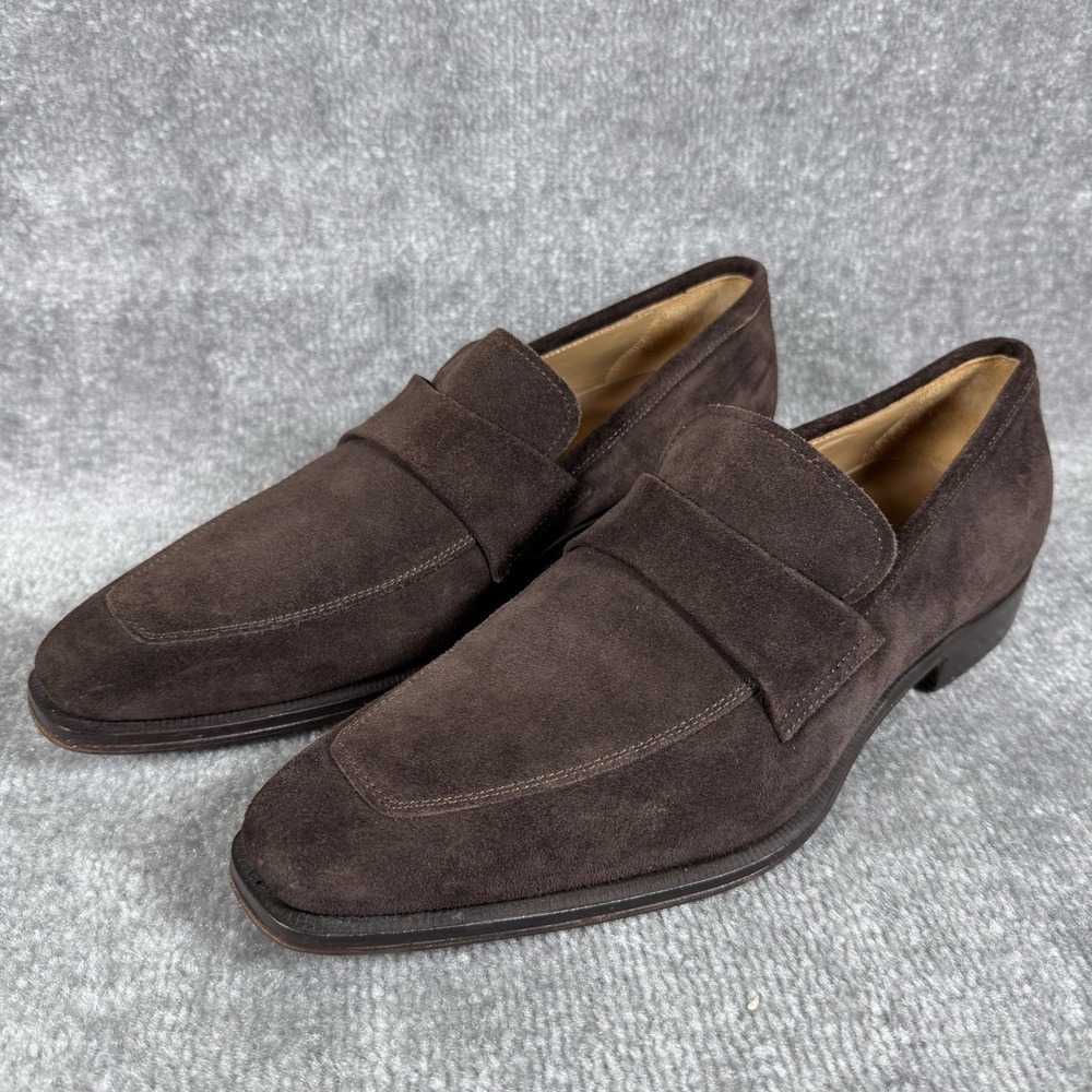 Men's Dark Brown Suede Slip-On Loafers